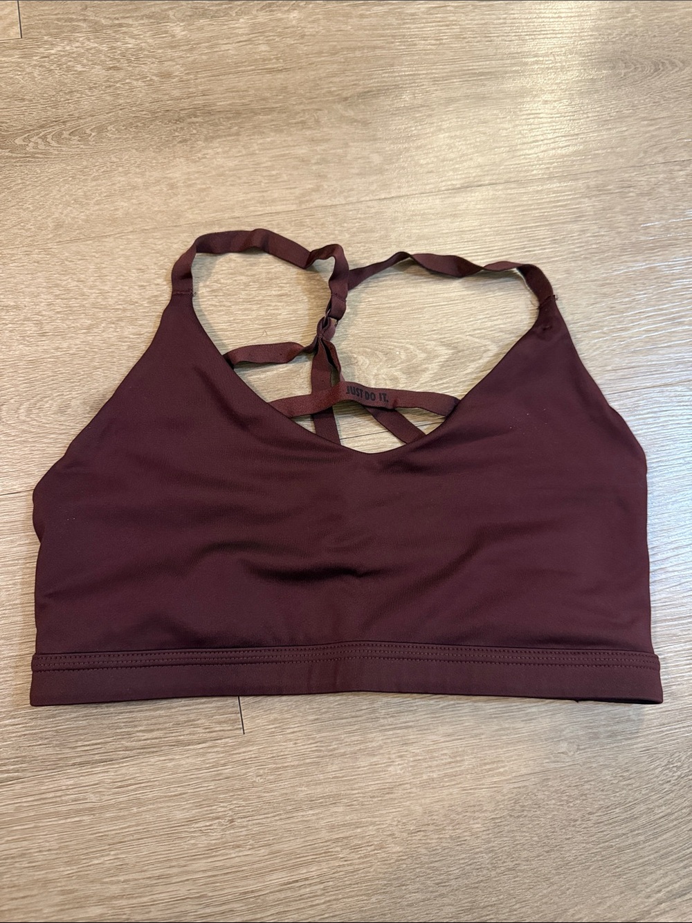 Nike Burgundy Strappy Crisscross Sports Bra